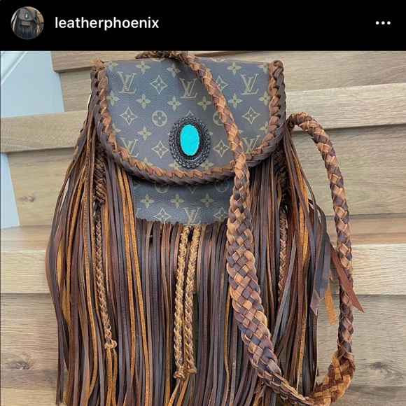 Fringe Louis Vuitton Crossbody with Turquoise - Picture 2 of 5